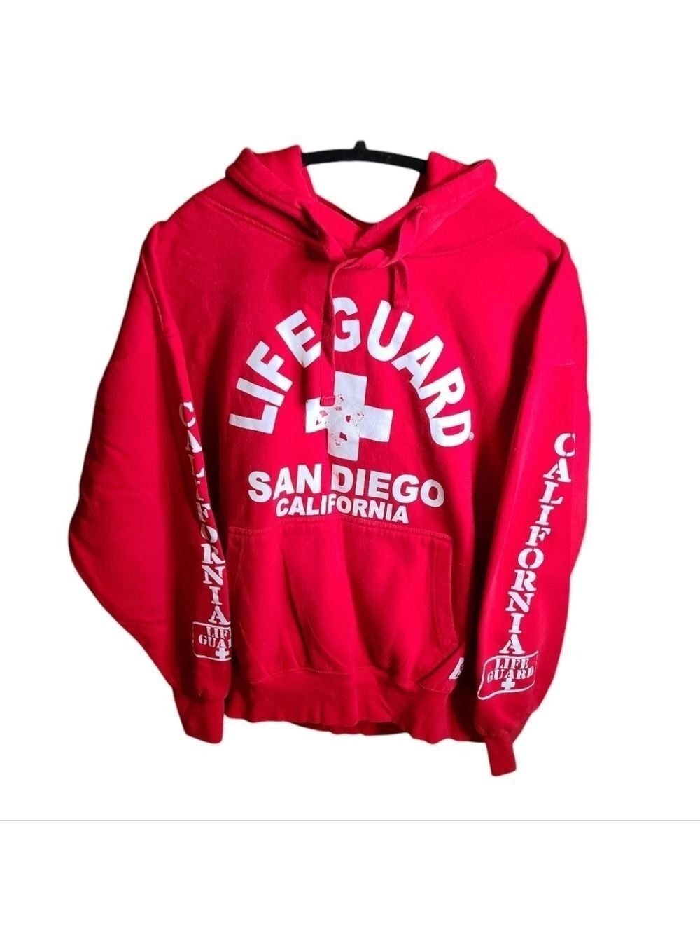 046 XL HOODED SWEAT SHIRT LONG SLEEVE SAN DIEGO CALIFORNIA LIFE GUARD